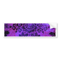 Vintage Floral Pattern Purple PInk Blue Bumper Sticker