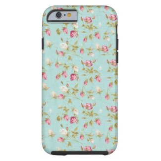 Vintage floral pattern roses blue shabby rose chic iPhone 6 case
