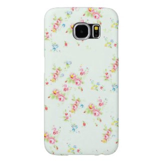 Vintage floral pattern roses pink shabby rose chic samsung galaxy s6 cases