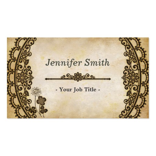 Vintage Floral Pattern with Antique Old Paper Business Card
