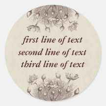 Vintage Floral Personalized Sticker