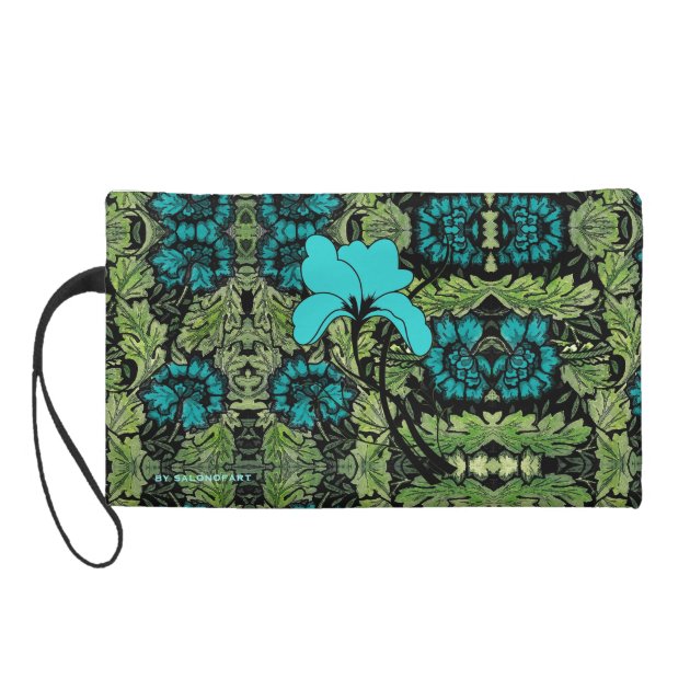 Vintage Floral Personalized Wristlet Bag