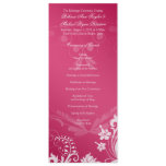 Vintage Floral Pink and White Wedding Program Announcements