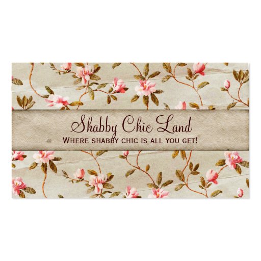 Vintage Floral Pink Shabby Chic Business Card