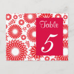 Vintage floral red Table Number Postcard postcards