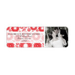 Vintage floral red Wedding Address Label labels