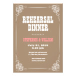 Vintage Floral Rehearsal Dinner Card in Mocha invitations