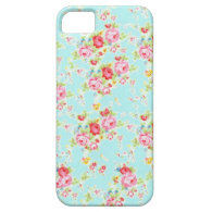 Vintage roses blue shabby chic rose floral iPhone case