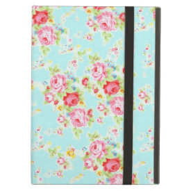 Vintage floral roses blue shabby chic rose flowers iPad folio cases