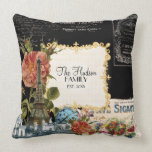 Vintage Floral Roses Eiffel Tower Marie Antoinette Pillows