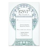 Vintage Floral RSVP Wedding Cards V (v.3) Custom Invitation