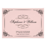 Vintage Floral Save The Date Card in Pink invitations