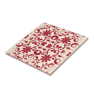 Vintage floral shabby and chic pattern tiles
