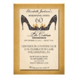Vintage Floral Shoe 60th Birthday Party Invitation