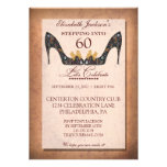 Vintage Floral Shoe 60th Birthday Party Invitation