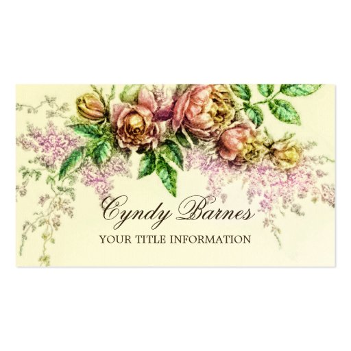 Vintage Floral Spray Business Card (front side)