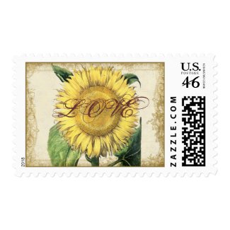 Vintage Floral Sunflowers - Autumn Fall Wedding Briefmarken