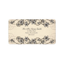 Vintage Floral Swirl Customizable Address Labels