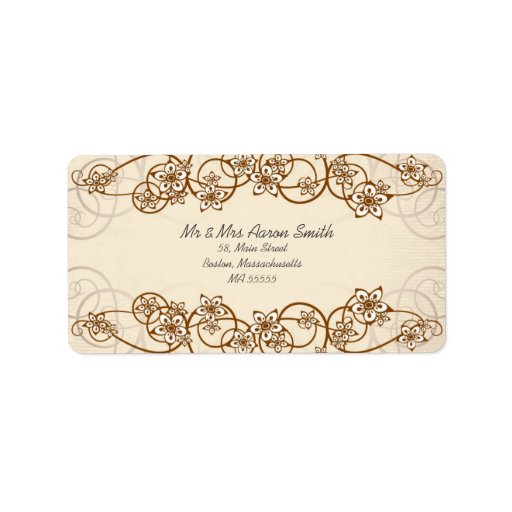 Vintage Floral Swirl Customizable Address Labels