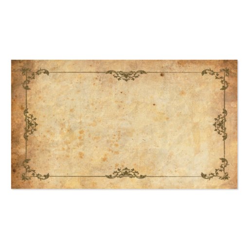 Vintage Floral Swirl Table Place Cards Business Card Template (back side)