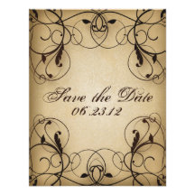 Vintage Floral Swirls Save the Date Personalized Announcement