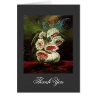 Vintage floral thank you, Van Gogh Peonies Cards