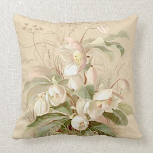 Vintage Floral Throw Pillow Zazzle