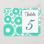 Vintage floral turquoise Table Number Postcard postcards