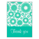 Vintage floral turquoise Thank You Card cards