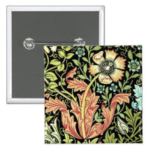 Vintage Floral Wallpaper Button