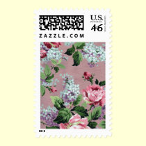 Vintage Floral Wallpaper Postage stamps