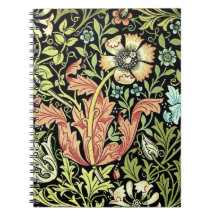 Vintage Floral Wallpaper Spiral Notebook