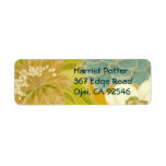 Vintage Floral Wallpaper, Turquoise Green & Brown Return Address Label