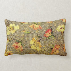 Vintage Floral Waves Throw Pillows