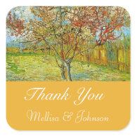 Vintage floral wedding favor thank you stickers stickers