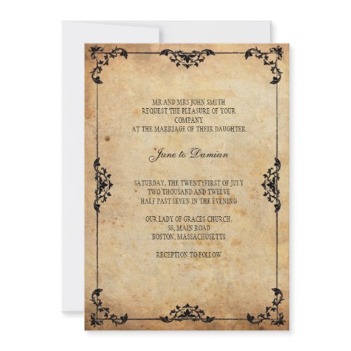 Vintage Floral Wedding Invitation zazzle_invitation