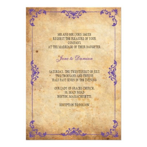 Vintage Floral Wedding Invitation