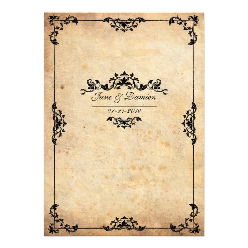 Vintage Floral Wedding Invitation