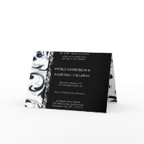Vintage Floral Wedding Invitation Black & White cards