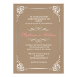 Vintage Floral Wedding Invitation in Mocha invitations