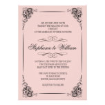 Vintage Floral Wedding Invitation in Pink invitations