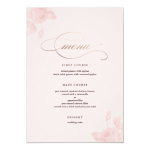 Vintage floral | Wedding menus 5x7 Paper Invitation Card