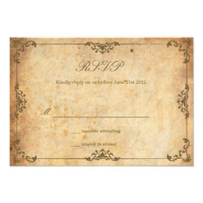 Vintage Floral Wedding RSVP Card Custom Invites