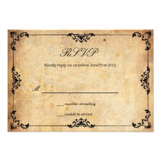Vintage Floral Wedding RSVP Card Personalized Invite