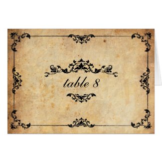 Vintage Floral Wedding Table Number Cards