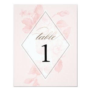 Vintage floral wedding | Table numbers 4.25x5.5 Paper Invitation Card