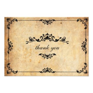 Vintage Floral Wedding Thank You Card Invites