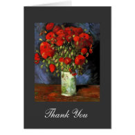Vintage floral wedding thank you note Van Gogh Card