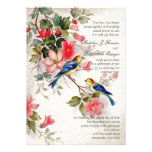 Vintage Floral with Birds Wedding Invitation