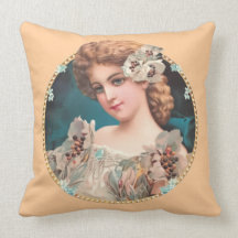 Vintage Floral Woman Pillows